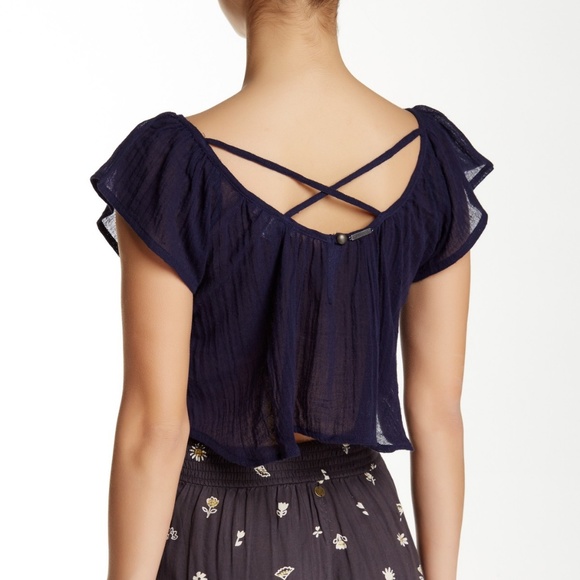 Billabong Festival Sol Scoop neck Crop Top Size S - Picture 2 of 5